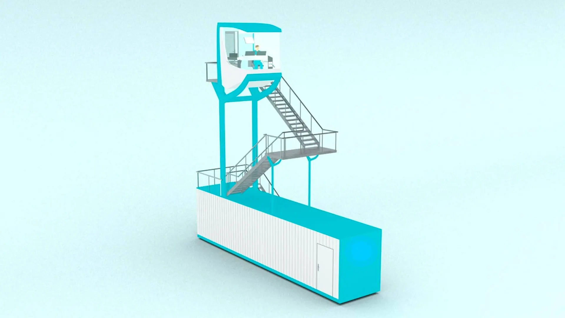 Syncrolift Control Stand for shipyards - Render