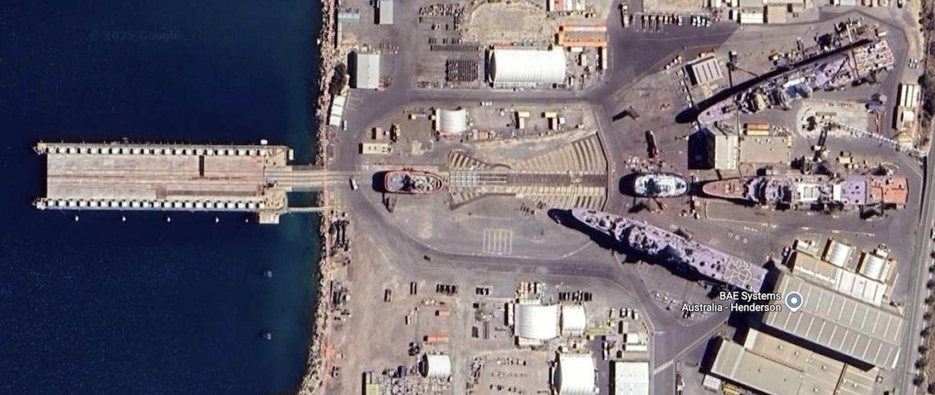 Aerial photo of BAE Henderson Australia Shiplift And Transfer System