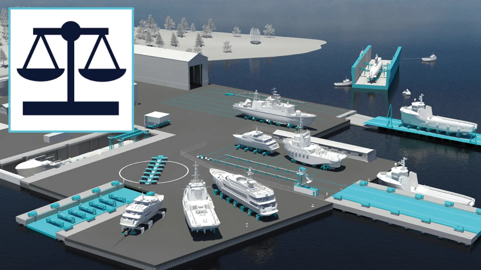 Legal concerns shiplift and transport system illustration