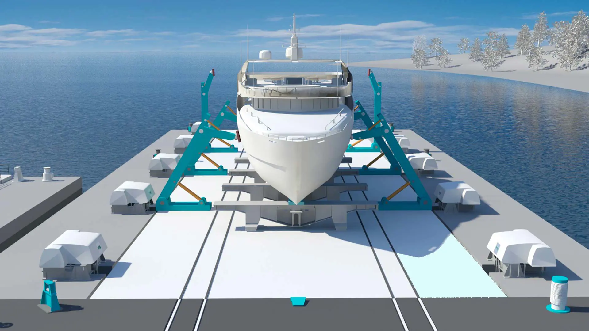 Syncrolift shiplift side support arms - render