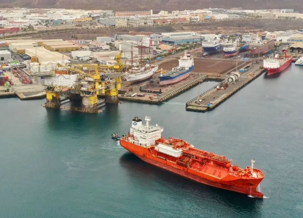 ship leaving the shiplift at Astican shipyard